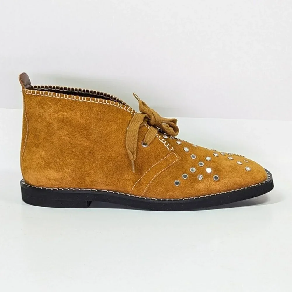 Wales Bonner Men's Studded Calf Suede Desert Studs Boots Size 43 (MSRP $1,050)